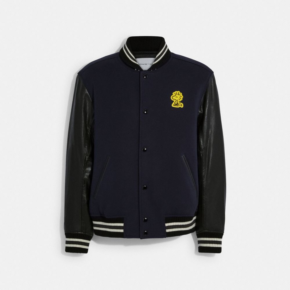 COACH CE546 Coach X Peanuts Varsity Jacket Navy