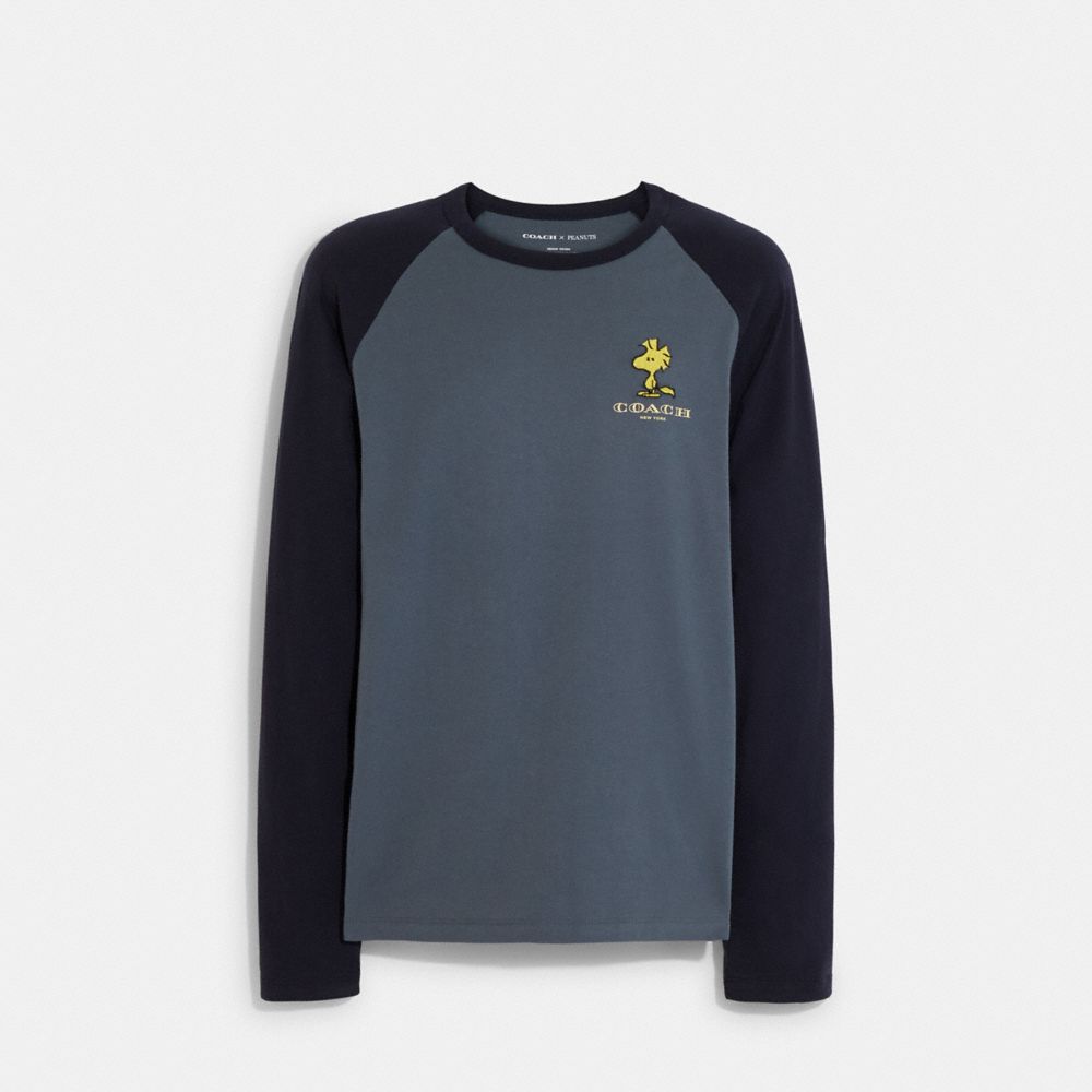 Coach X Peanuts Raglan Long Sleeve Shirt - CE547 - Navy