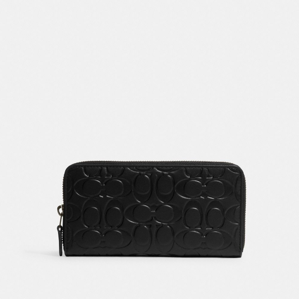 COACH CE551 Accordion Wallet In Signature Leather Gunmetal/Black