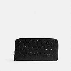 COACH CE551 Accordion Wallet In Signature Leather GUNMETAL/BLACK
