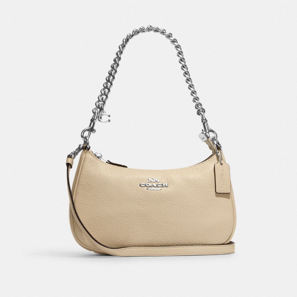 COACH CE556 Teri Shoulder Bag Silver/IVORY