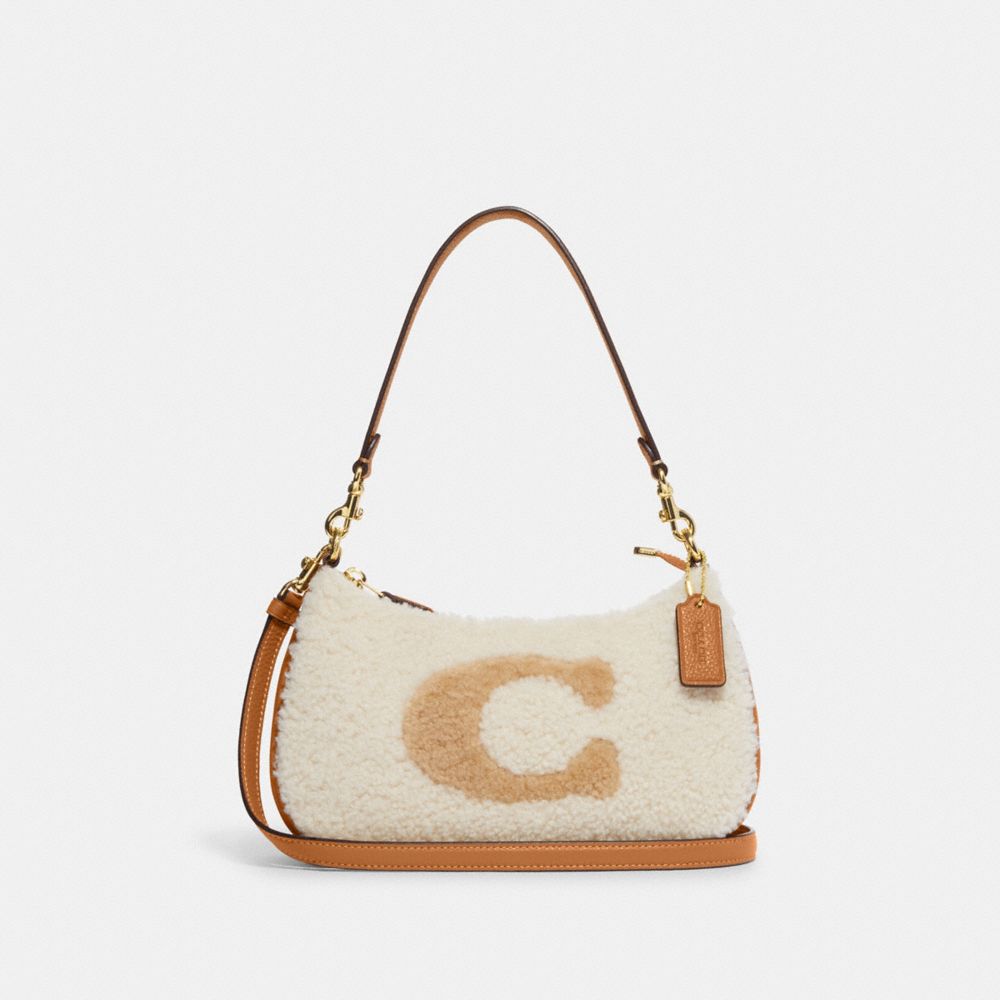 COACH CE557 Teri Shoulder Bag With Coach Motif GOLD/NATURAL