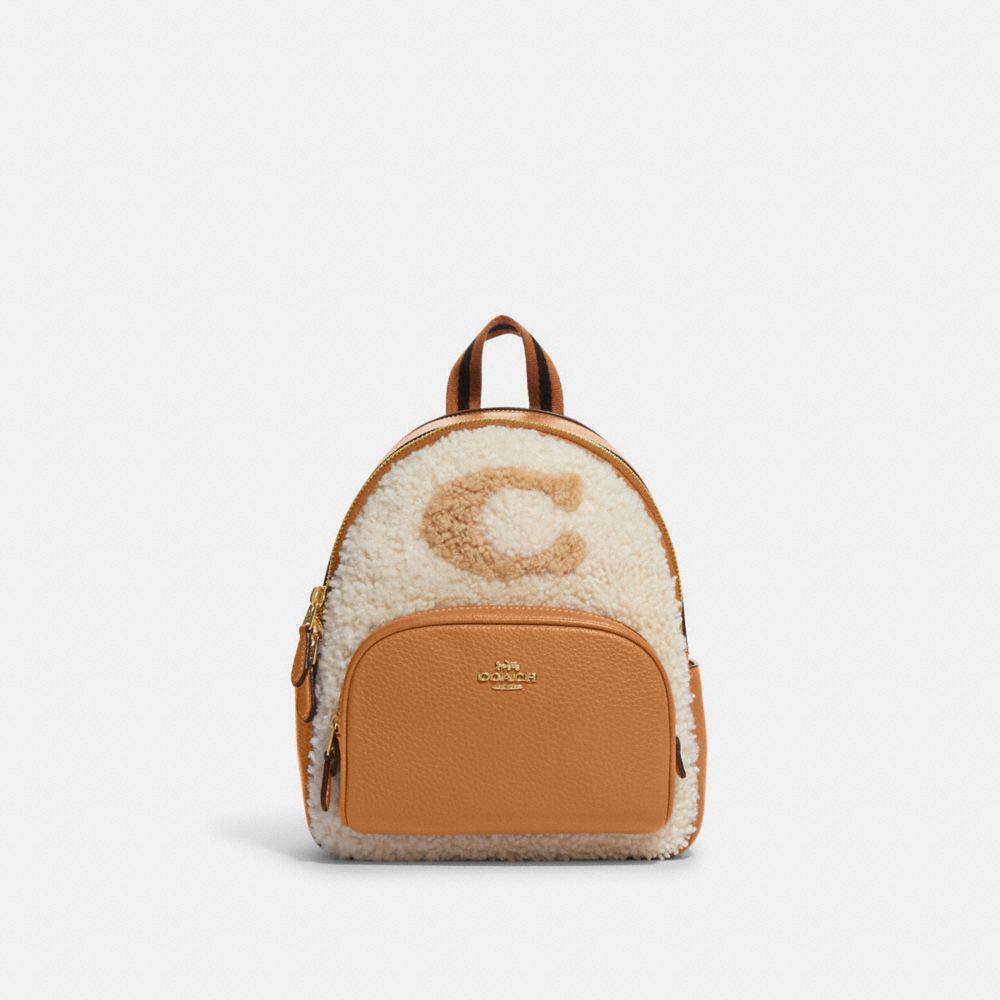 COACH CE559 Mini Court Backpack With Coach Motif GOLD/NATURAL