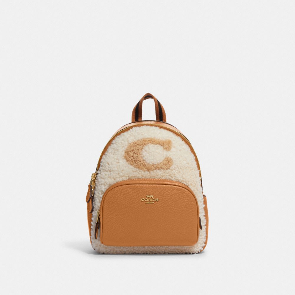 COACH CE559 Mini Court Backpack With Coach Motif Gold/Natural