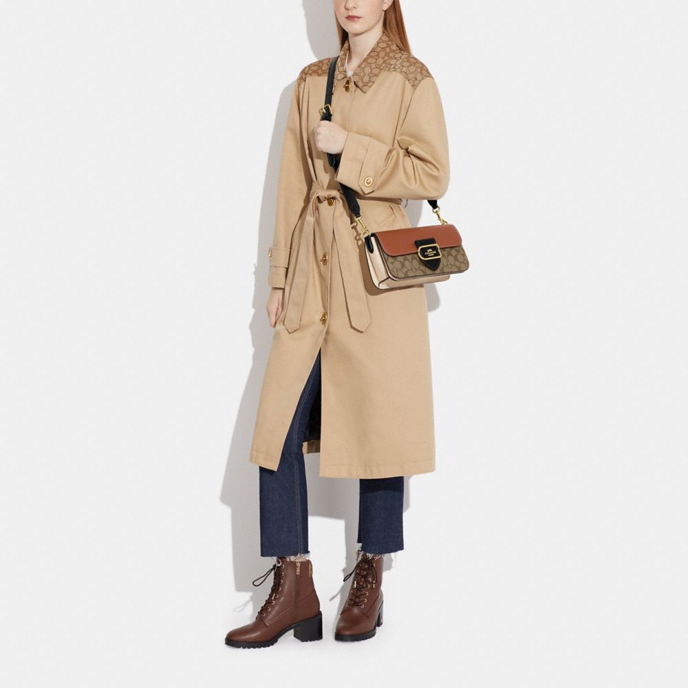 MORGAN SHOULDER BAG IN COLORBLOCK SIGNATURE CANVAS