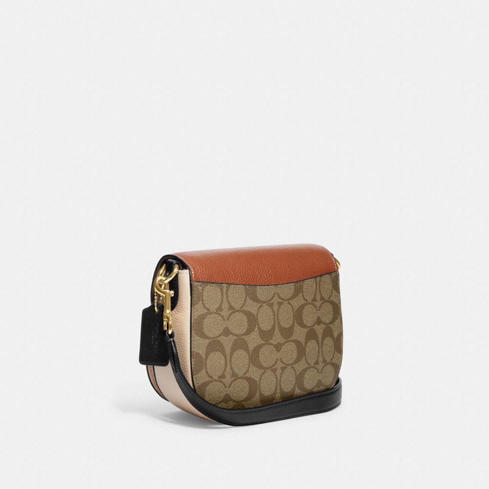 MORGAN SADDLE BAG IN COLORBLOCK SIGNATURE CANVAS