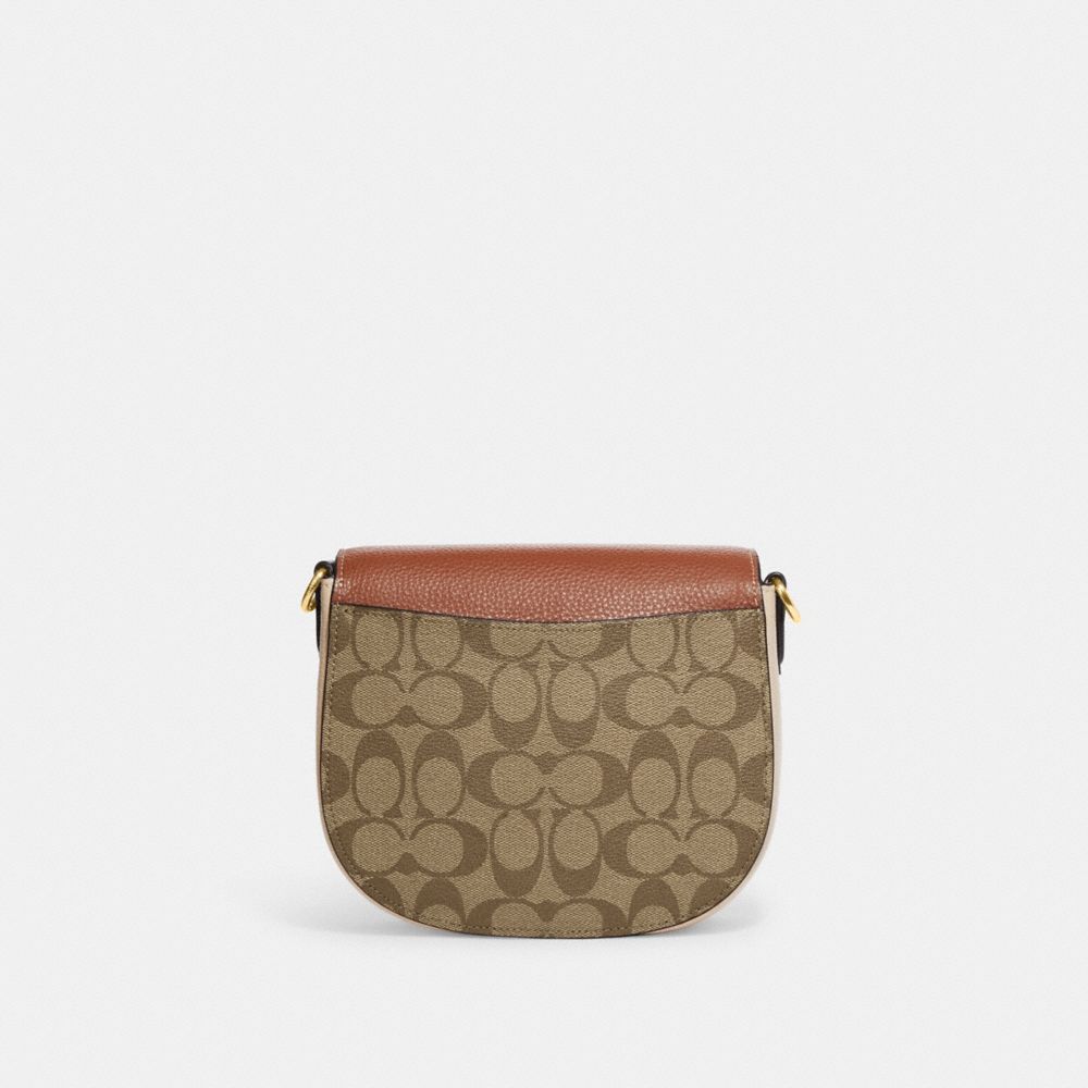 MORGAN SADDLE BAG IN COLORBLOCK SIGNATURE CANVAS