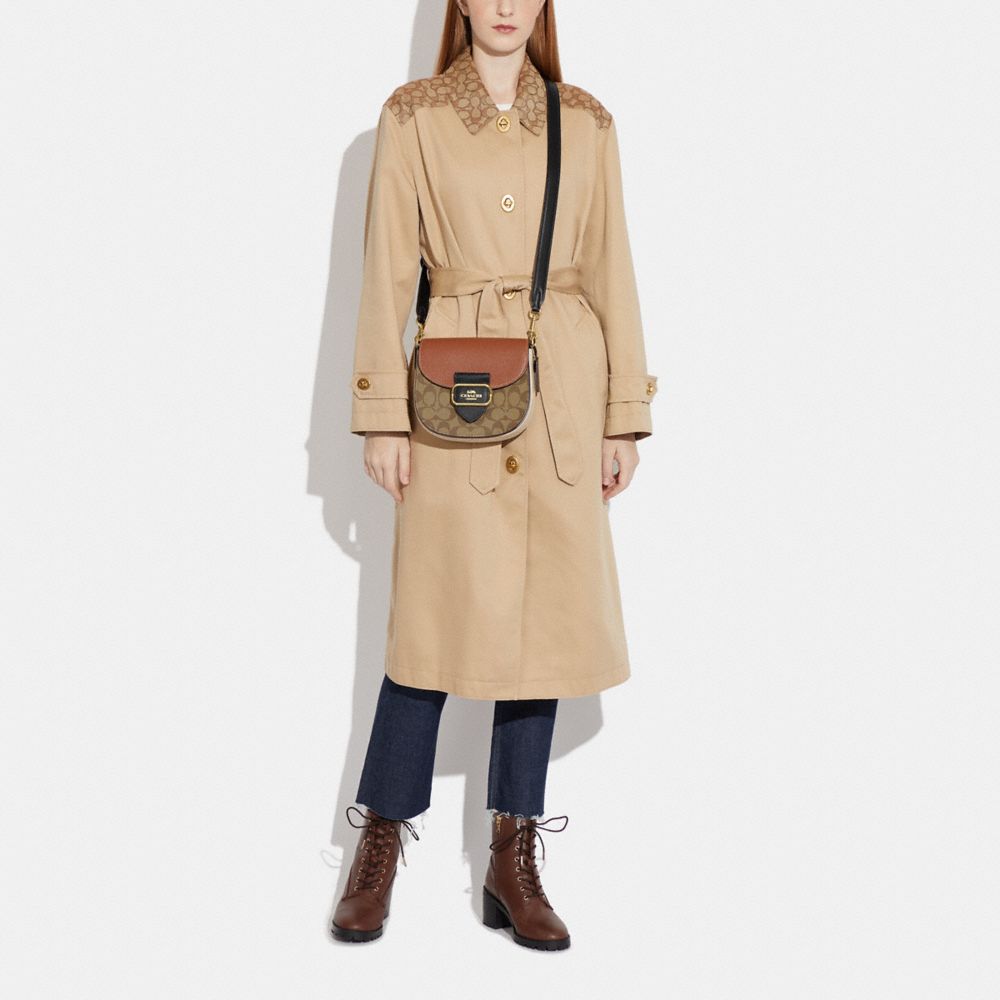 MORGAN SADDLE BAG IN COLORBLOCK SIGNATURE CANVAS