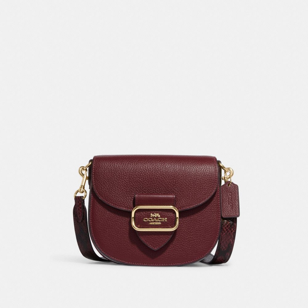 COACH CE566 Morgan Saddle Bag GOLD/BLACK CHERRY MULTI