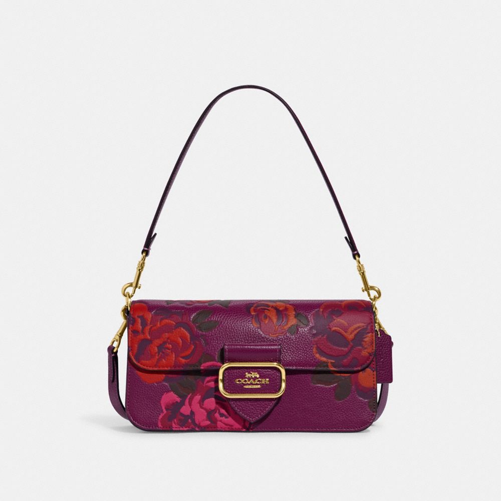 Morgan Shoulder Bag With Jumbo Floral Print - CE574 - IM/Dark Magenta Multi