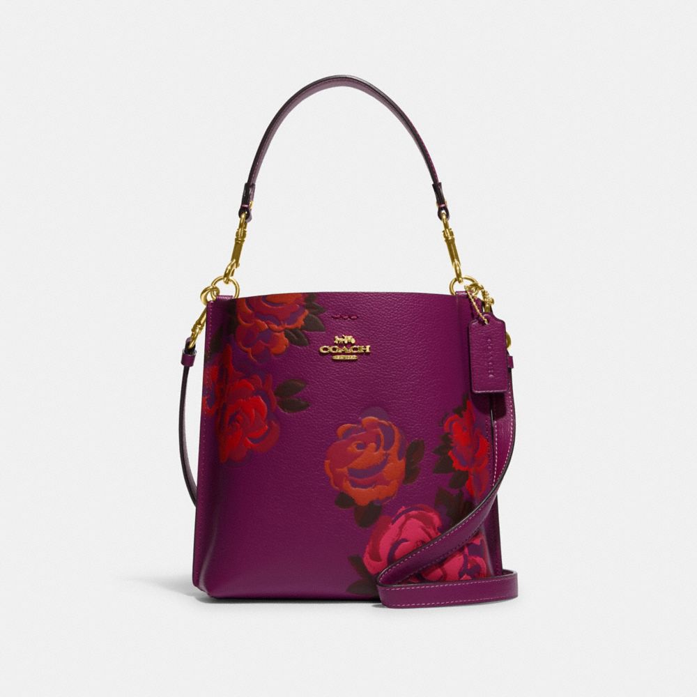 COACH CE577 Mollie Bucket Bag 22 With Jumbo Floral Print IM/Dark Magenta Multi