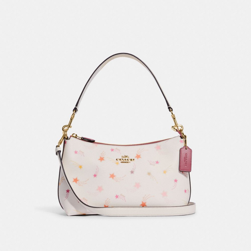 Clara Shoulder Bag With Shooting Star Print - CE590 - Gold/Chalk Multi