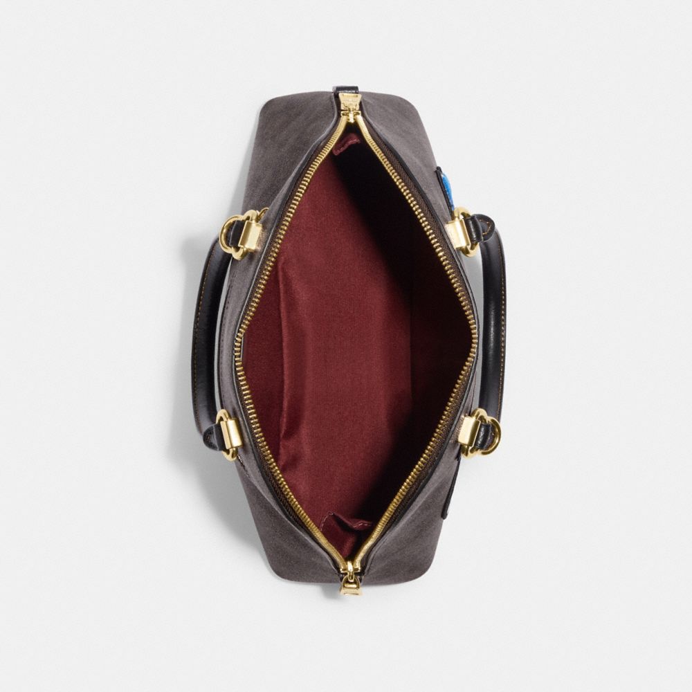 KATY SATCHEL IN SIGNATURE CANVAS WITH SKI PATCHES