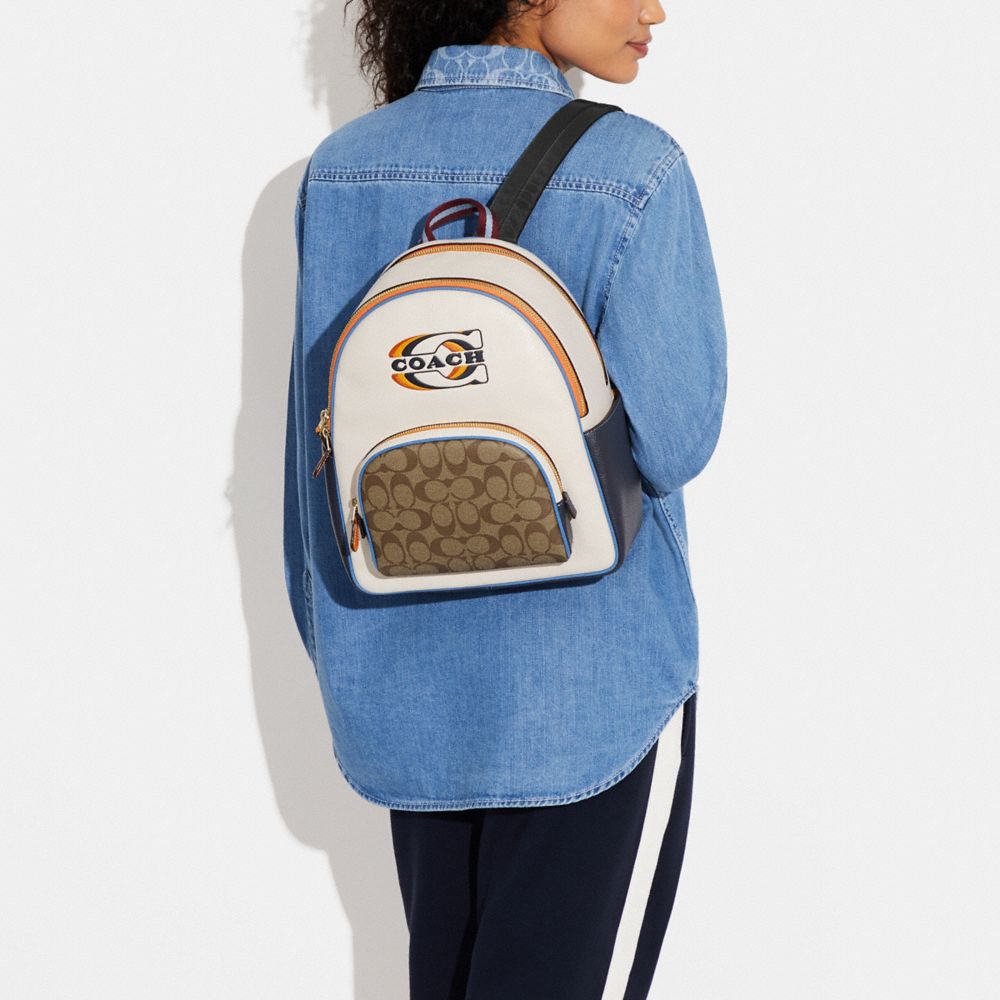 COURT BACKPACK WITH SIGNATURE CANVAS DETAIL AND COACH STAMP