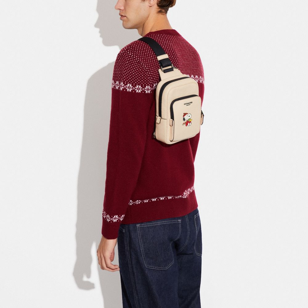 COACH X PEANUTS TRACK PACK 14 WITH SNOOPY MOTIF