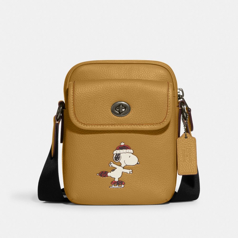 COACH CE613 Coach X Peanuts Heritage Crossbody With Snoopy Motif QB/Flax Multi