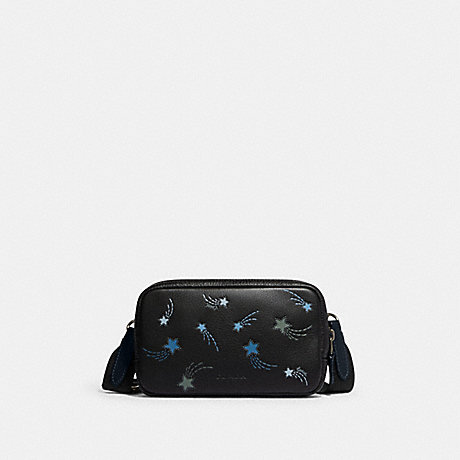 COACH CE616 Carrier Phone Crossbody With Shooting Star Print Black-Antique-Nickel/Black/Midnight