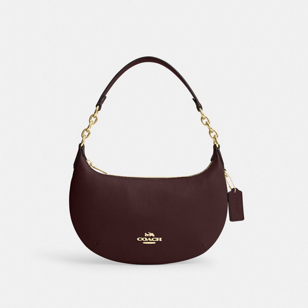 COACH CE619 Payton Hobo Bag GOLD/MERLOT