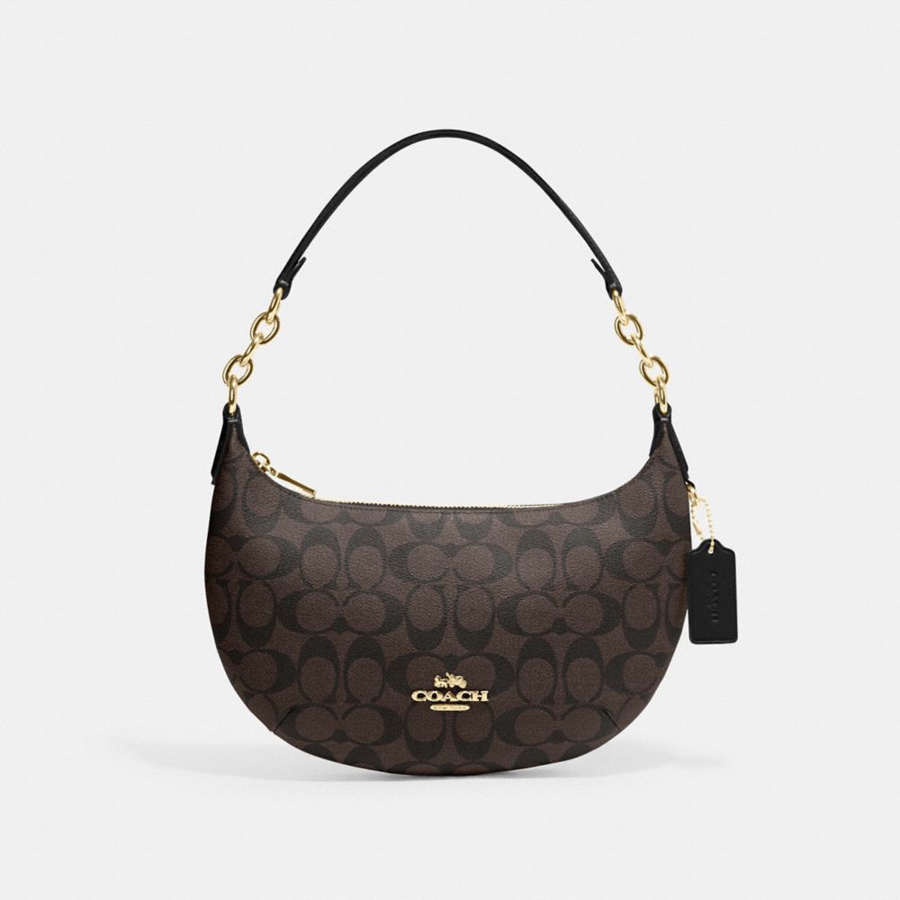 COACH CE620 Payton Hobo In Signature Canvas Gold/Brown Black