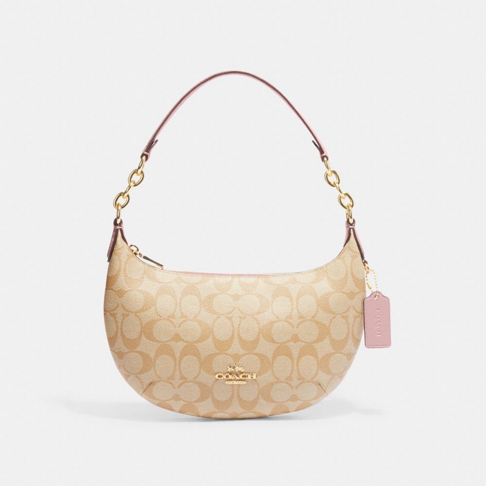 COACH CE620 Payton Hobo In Signature Canvas IM/LT KHAKI/POWDER PINK