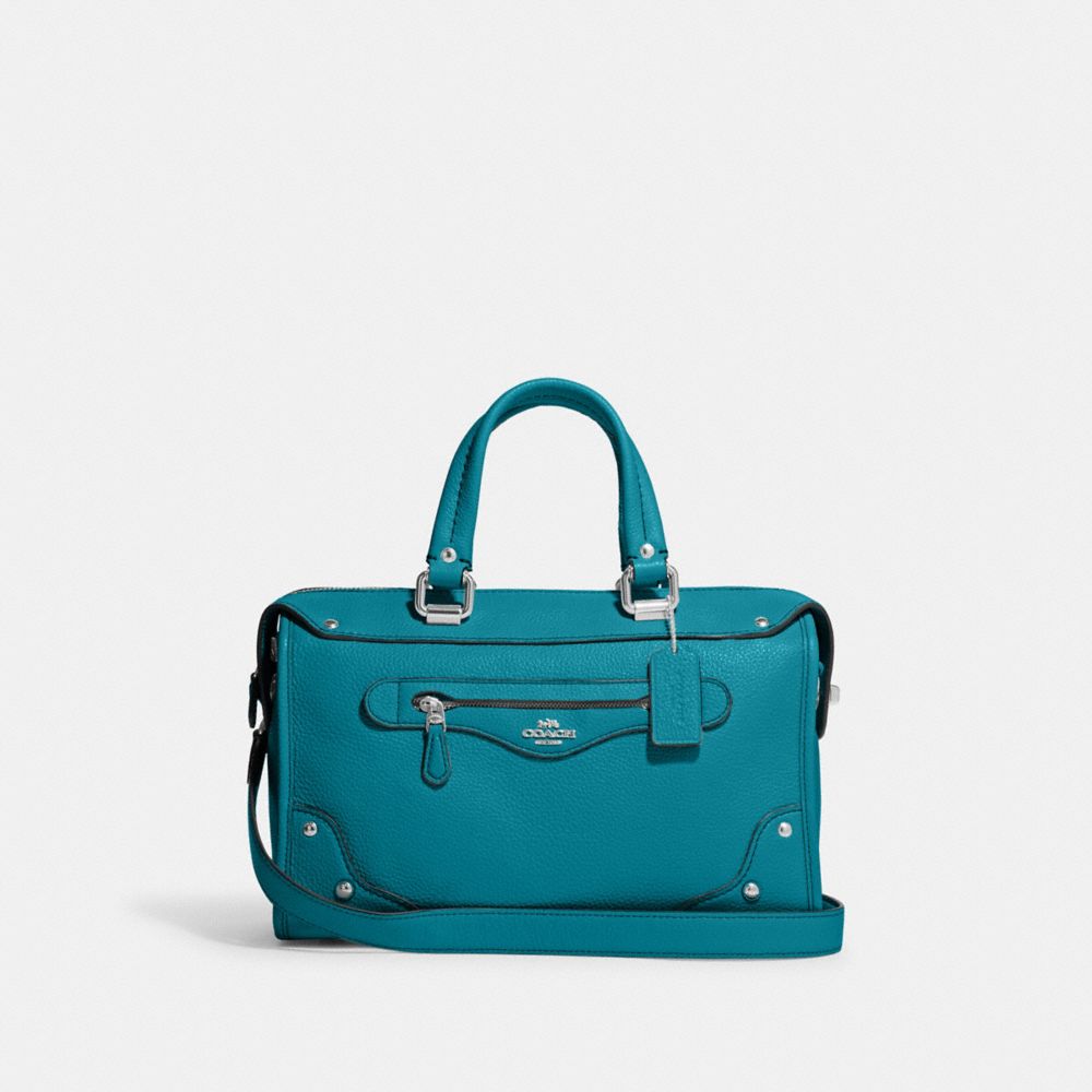 COACH CE633 Millie Satchel Silver/Teal