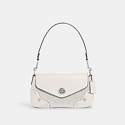 Millie Shoulder Bag In Colorblock Signature Canvas - CE639 - Silver/Chalk/Glacier White