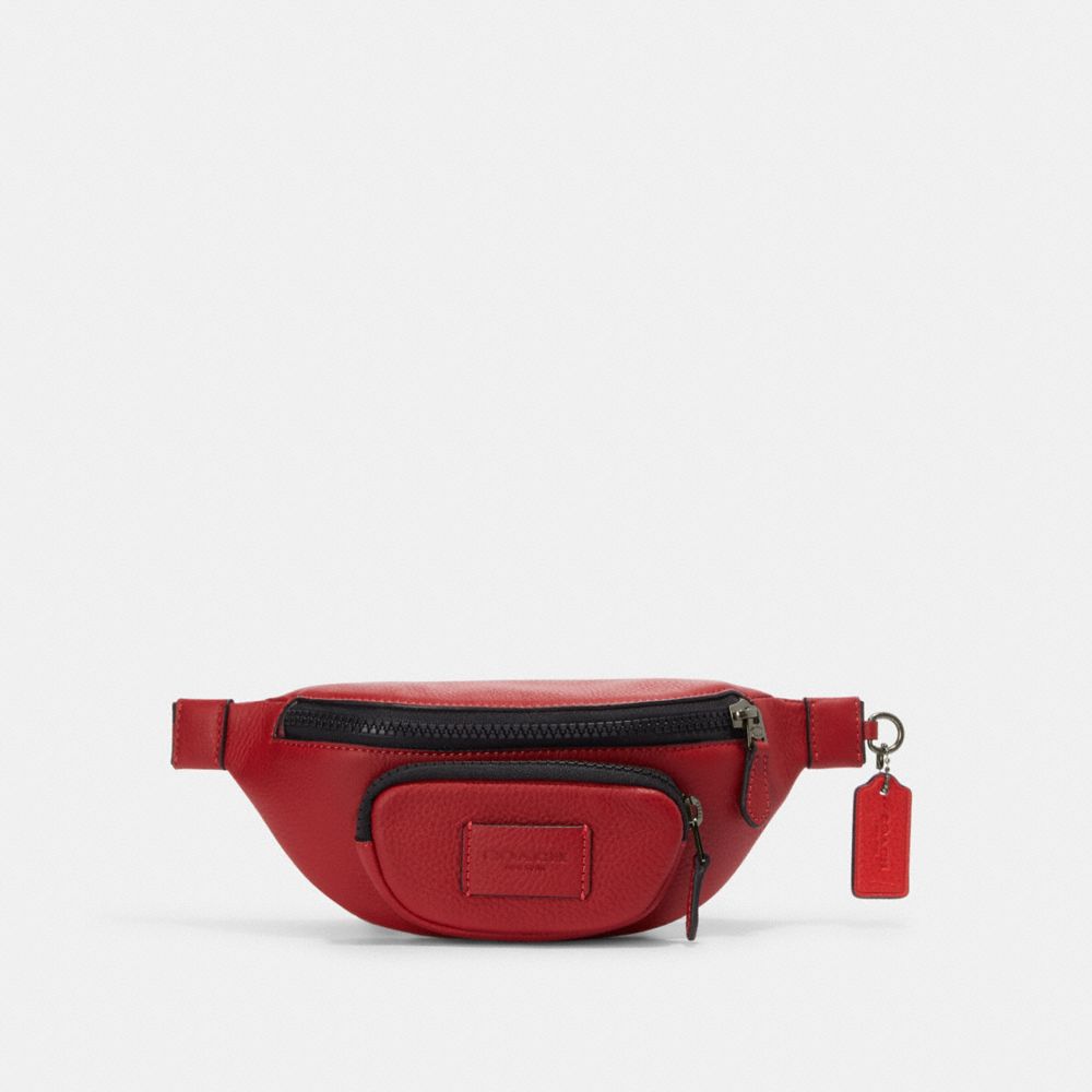 COACH CE650 Sprint Belt Bag 24 GUNMETAL/1941 RED