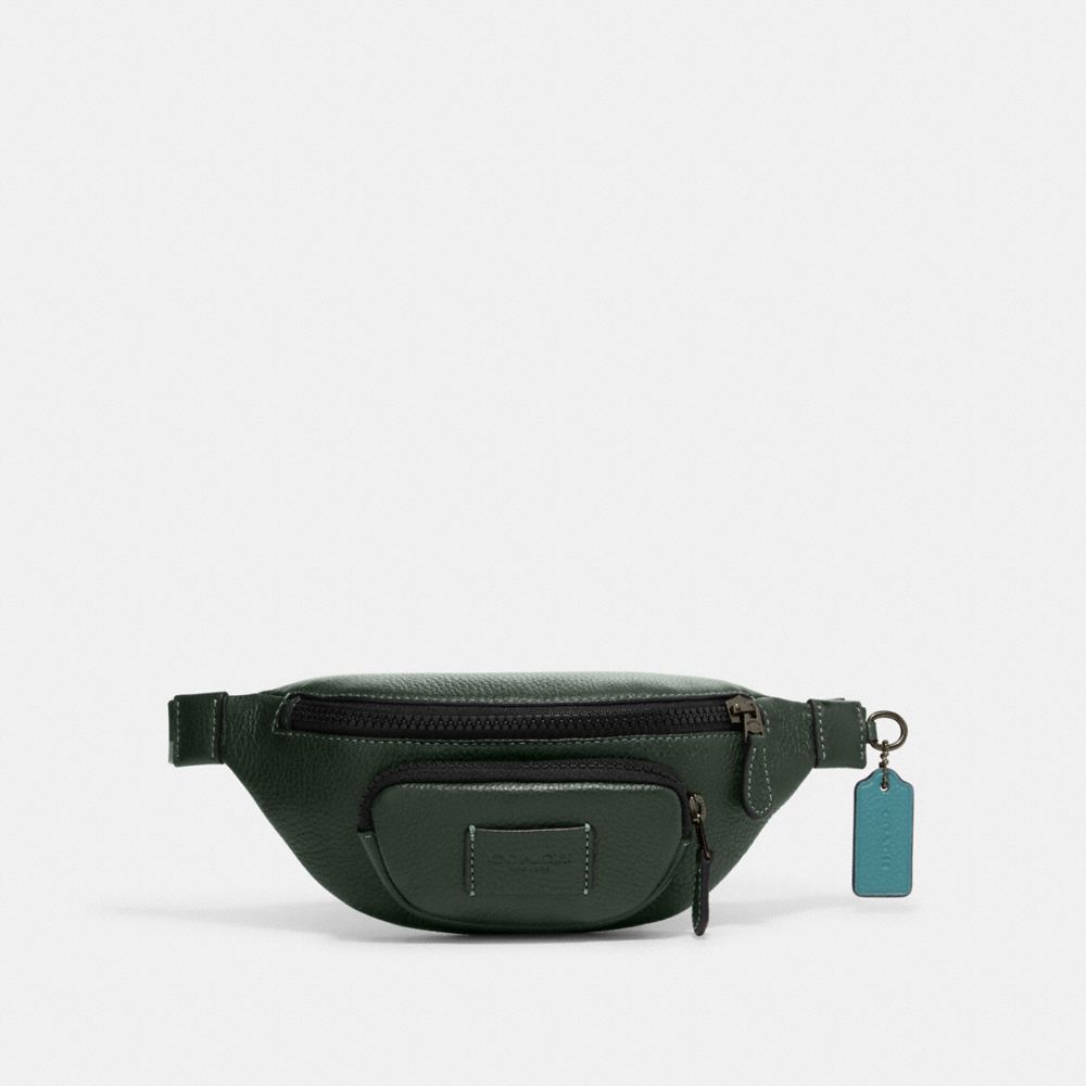 COACH CE650 Sprint Belt Bag 24 GUNMETAL/AMAZON GREEN