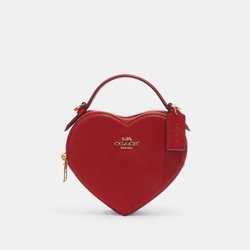 COACH CE652 Heart Crossbody Gold/Red