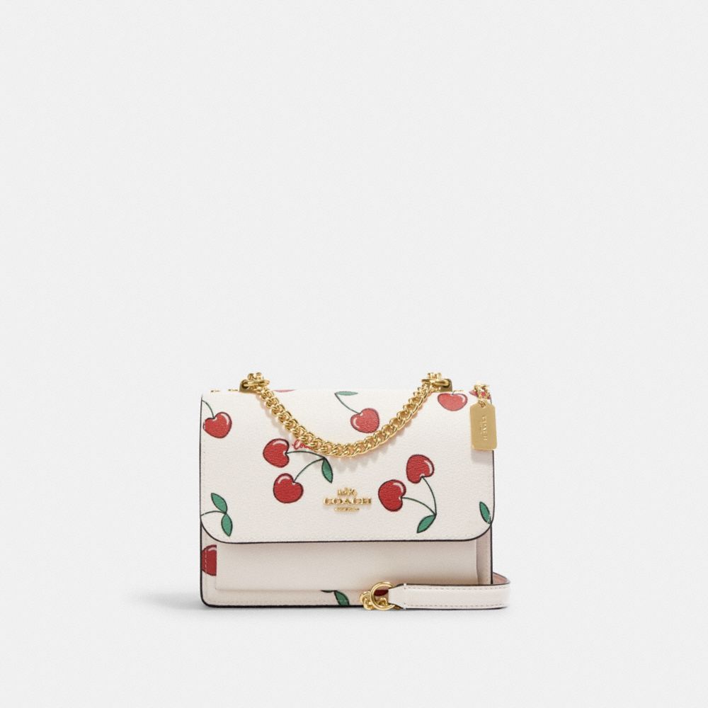 Mini Klare Crossbody With Heart Cherry Print - CE656 - Gold/Chalk Multi