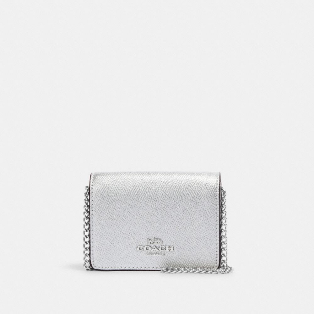 Mini Wallet On A Chain - CE666 - Silver/Metallic Silver