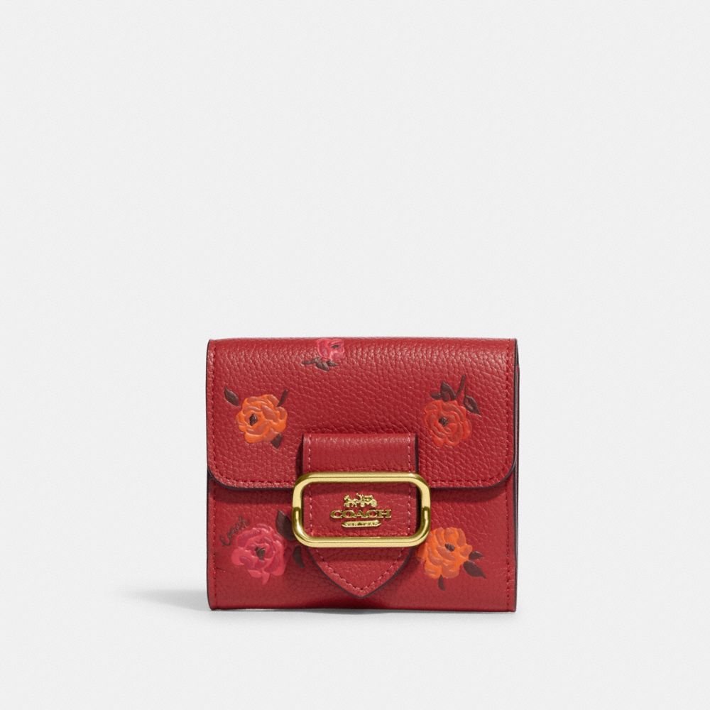 Small Morgan Wallet With Peony Print - CE669 - IM/Red Apple Multi