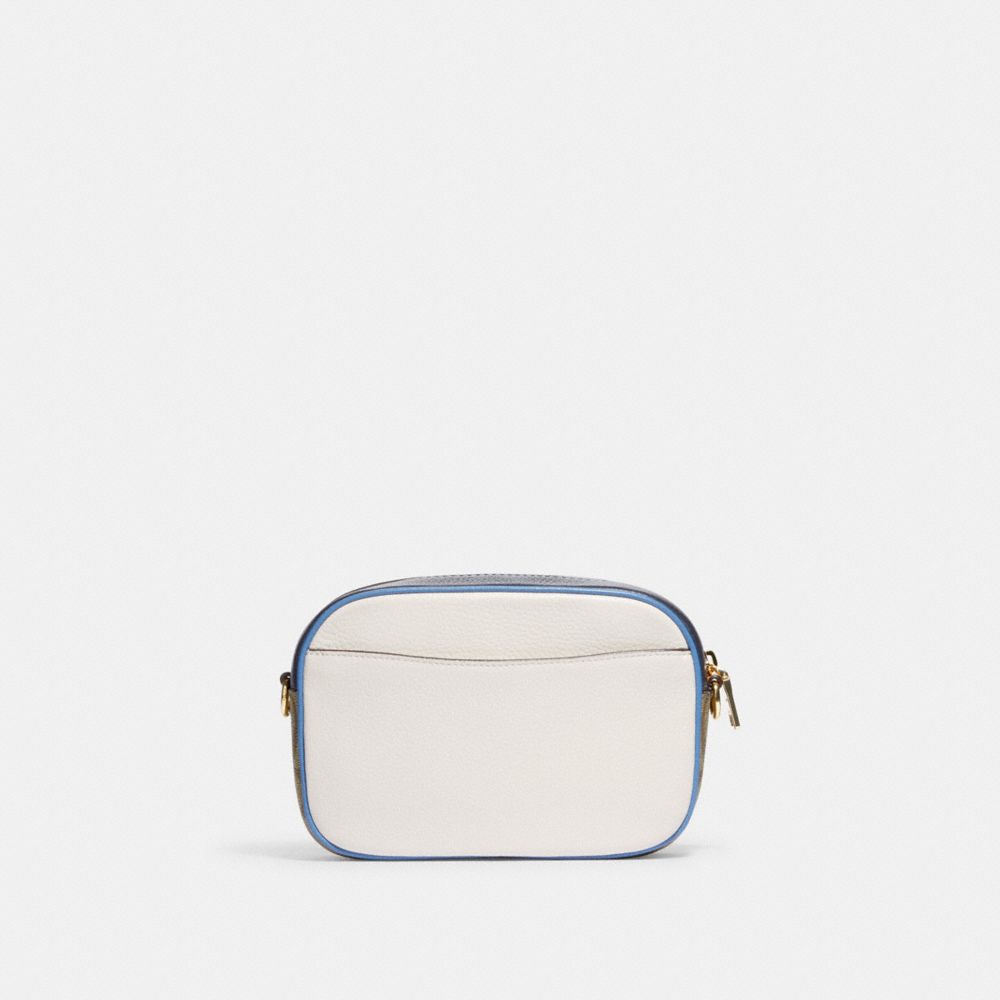 MINI JAMIE CAMERA BAG IN COLORBLOCK SIGNATURE CANVAS WITH COACH STAMP