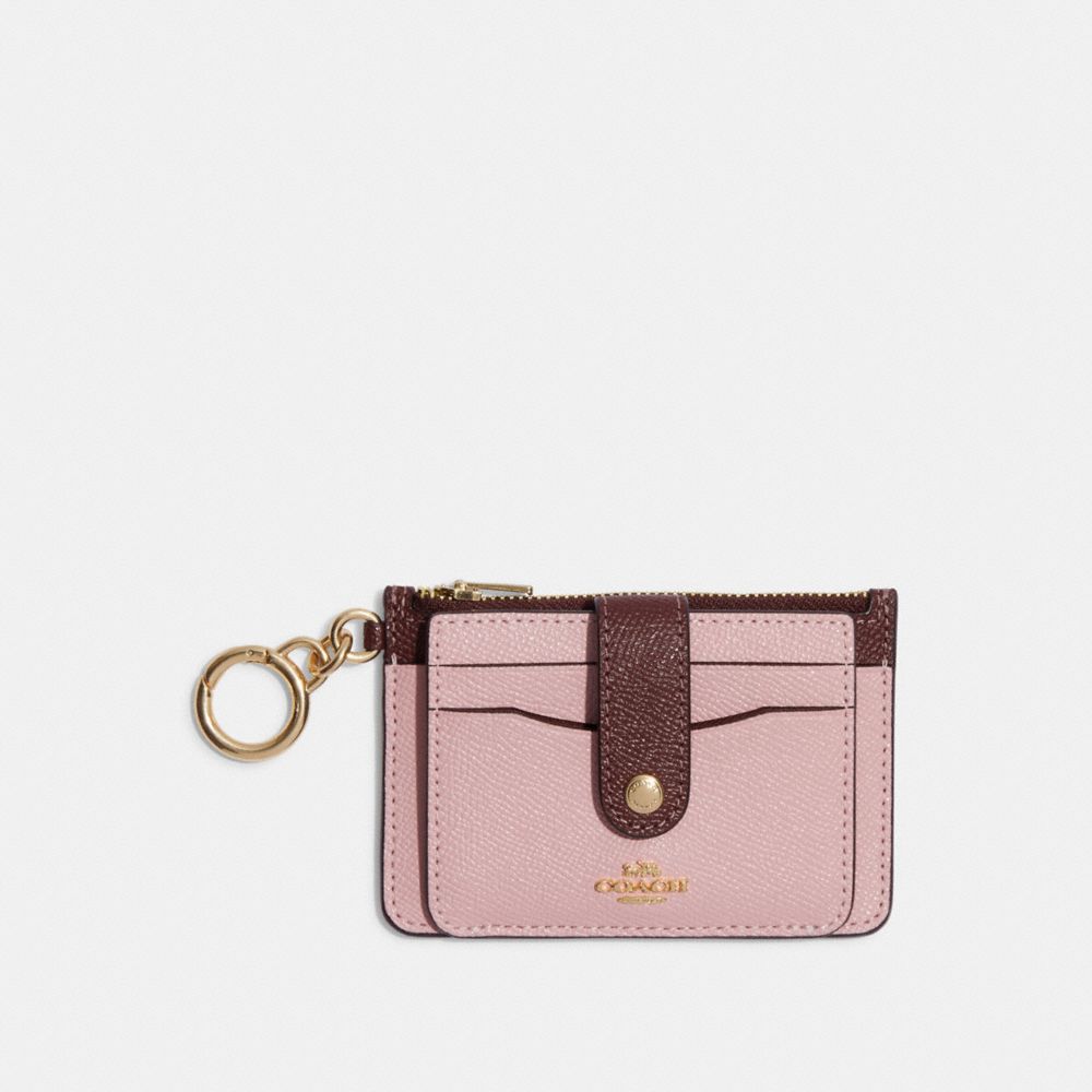 COACH CE677 Attachment Card Case Im/Powder Pink Wine Multi