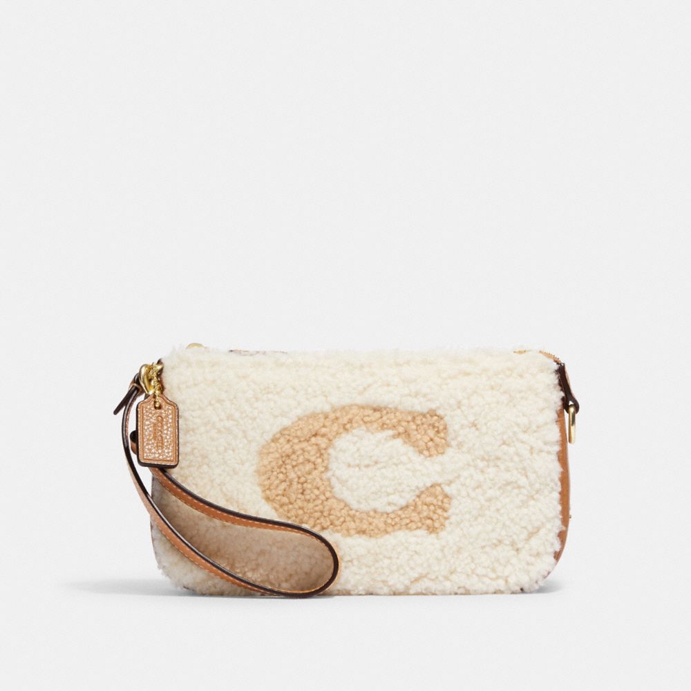 COACH CE691 Nolita 19 In Shearling With Coach Motif GOLD/NATURAL