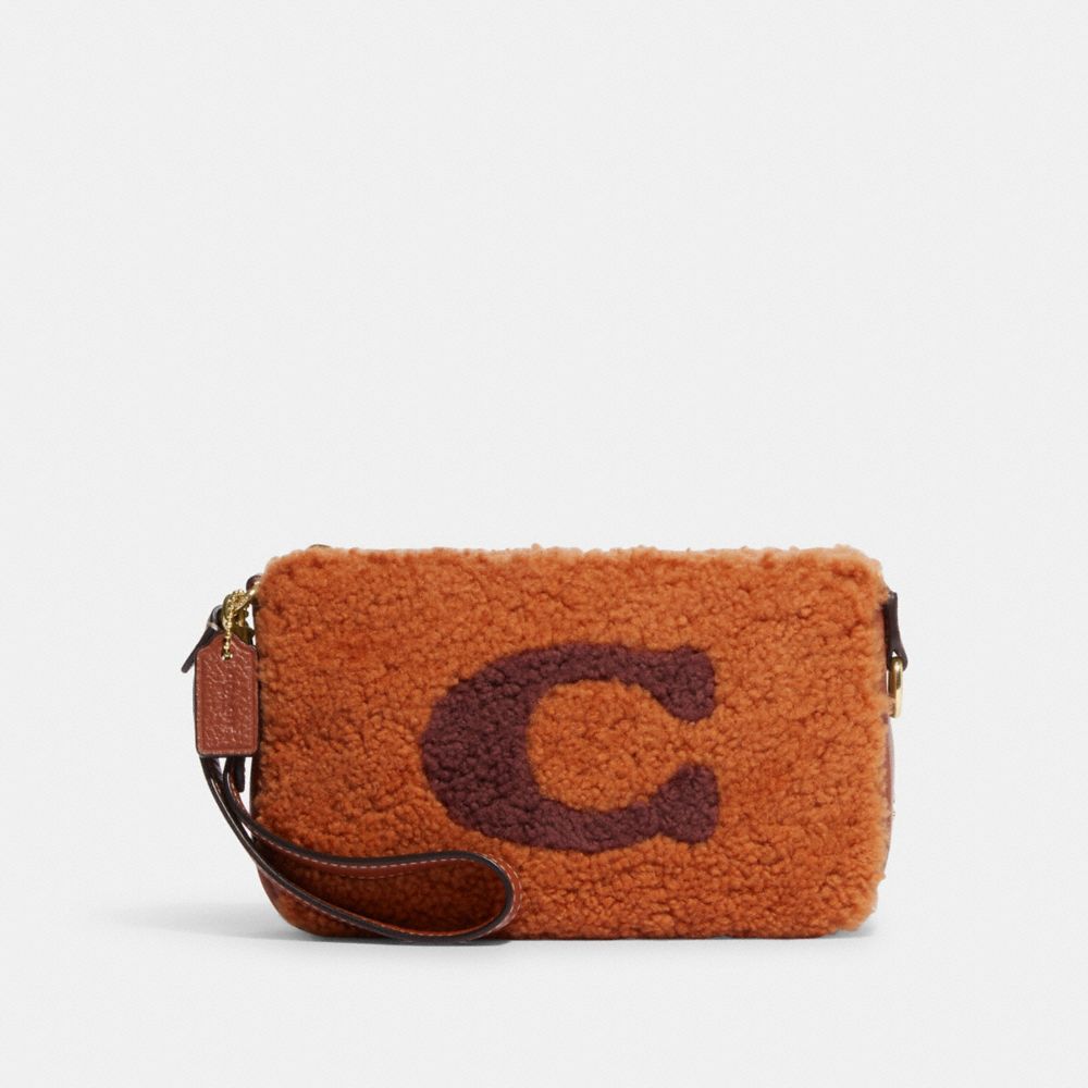 COACH CE691 Nolita 19 In Shearling With Coach Motif GOLD/GINGER