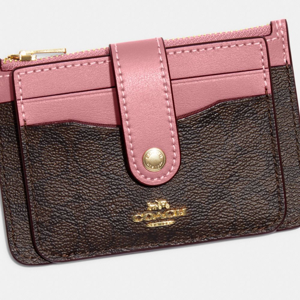 ATTACHMENT CARD CASE IN COLORBLOCK SIGNATURE CANVAS