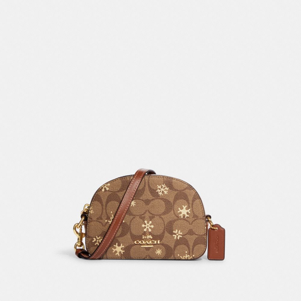 COACH CE699 Mini Serena Crossbody In Signature Canvas With Snowflake Print Im/Khaki/Gold Multi