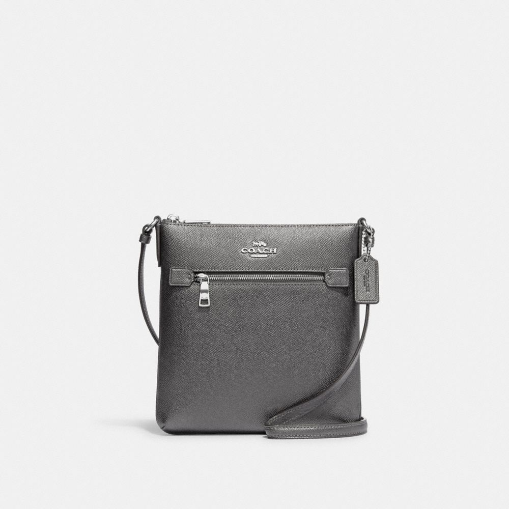 COACH CE702 Mini Rowan File Bag SILVER/METALLIC GUNMETAL