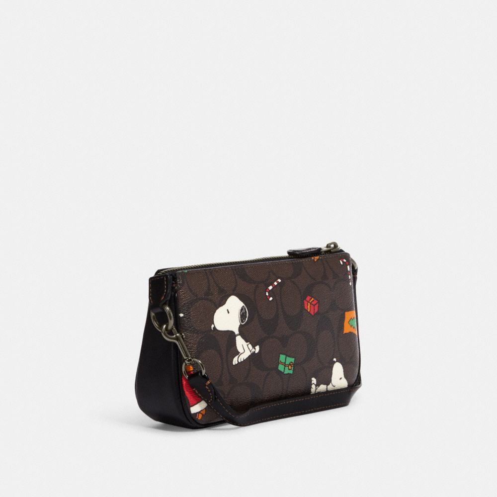 COACH X PEANUTS NOLITA 19 IN SIGNATURE CANVAS WITH SNOOPY PRESENTS PRINT