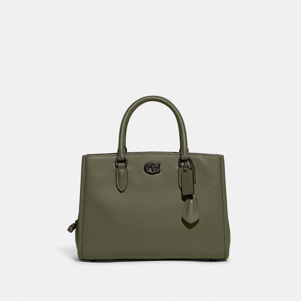 COACH CE732 Brooke Carryall 28 PEWTER/ARMY GREEN