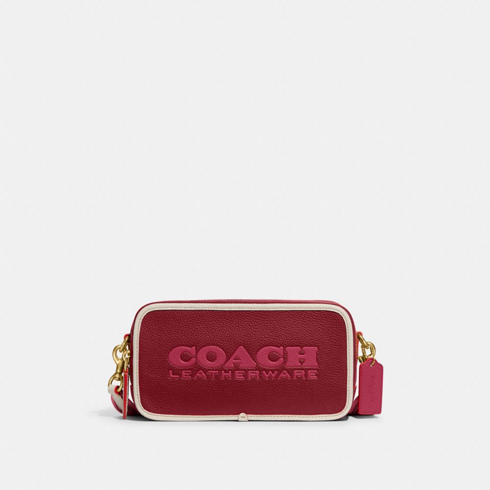 COACH CE735 Kia Camera Bag In Colorblock Brass/Cherry Multi