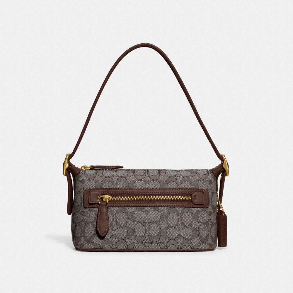 COACH CE736 Demi Bag In Signature Jacquard Brass/Oak Maple