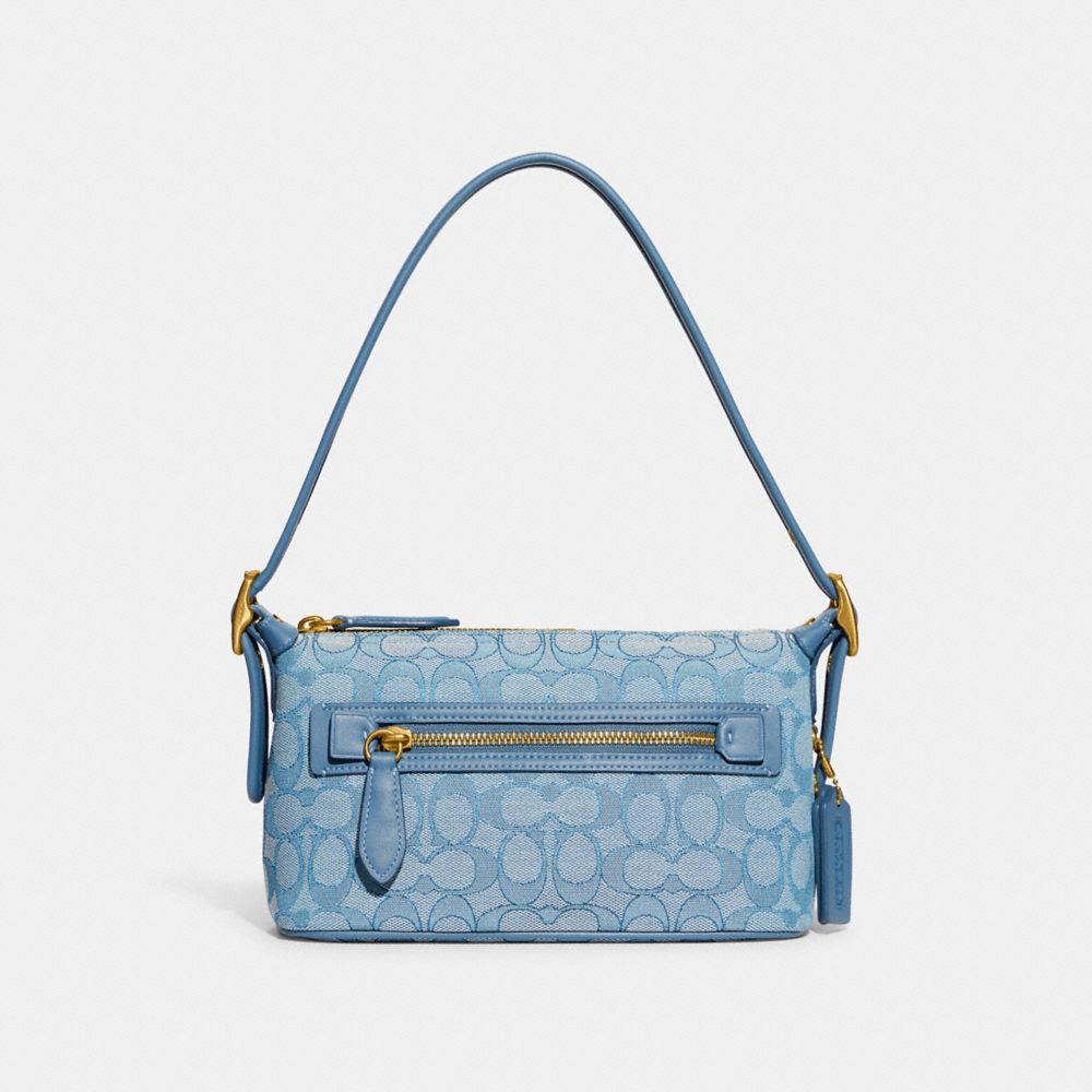 COACH CE736 Demi Bag In Signature Jacquard BRASS/LAKE