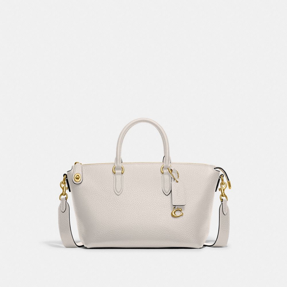 COACH CE741 Cara Satchel Brass/Chalk