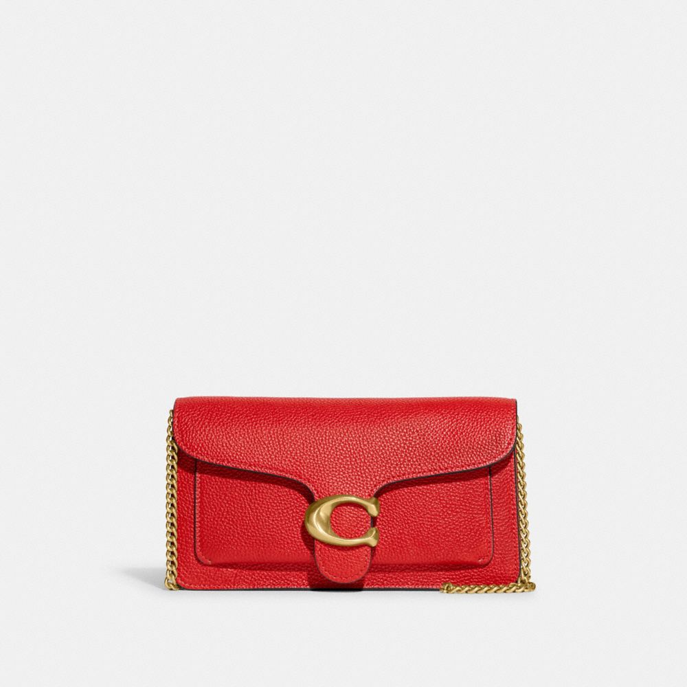 CE772 - Tabby Chain Clutch Brass/Red