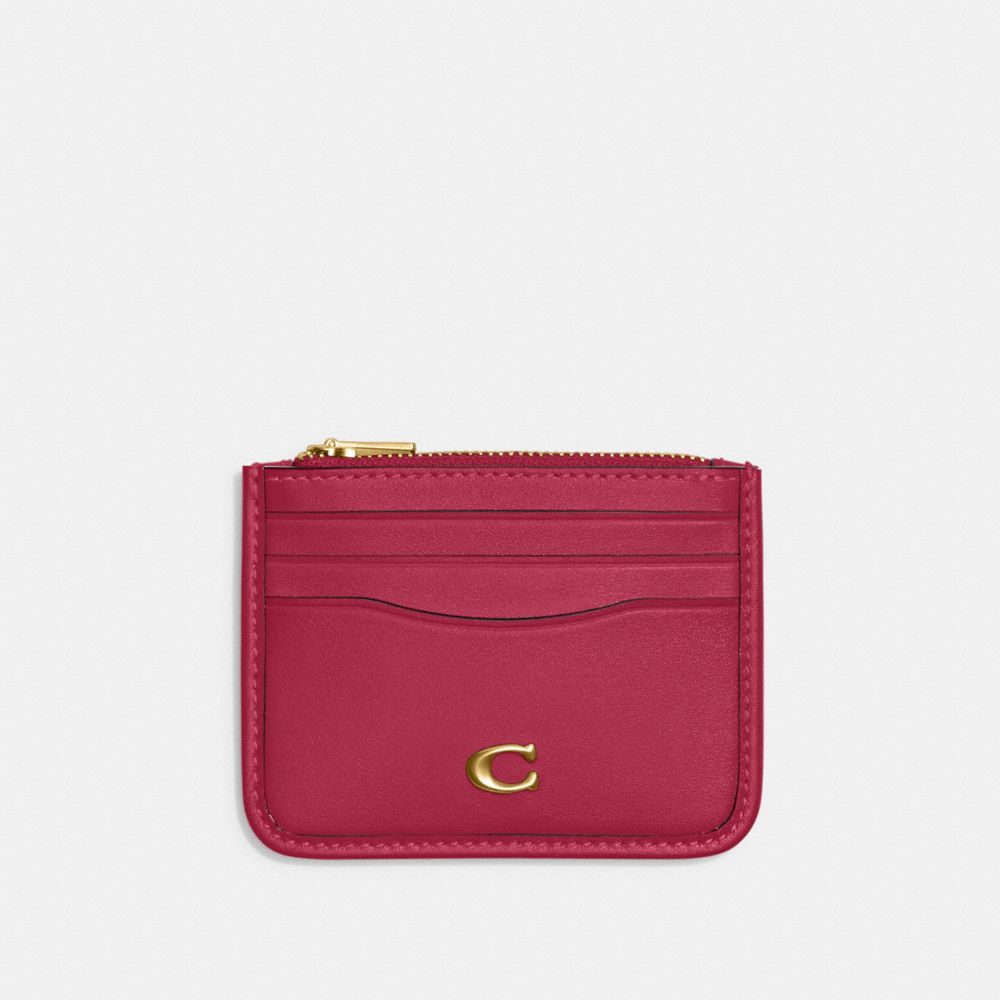 COACH CE783 Zip Card Case BRASS/HYACINTH