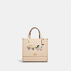 Coach X Peanuts Dempsey Tote 22 With Snoopy And Friends Motif - CE850 - Gold/Ivory Multi