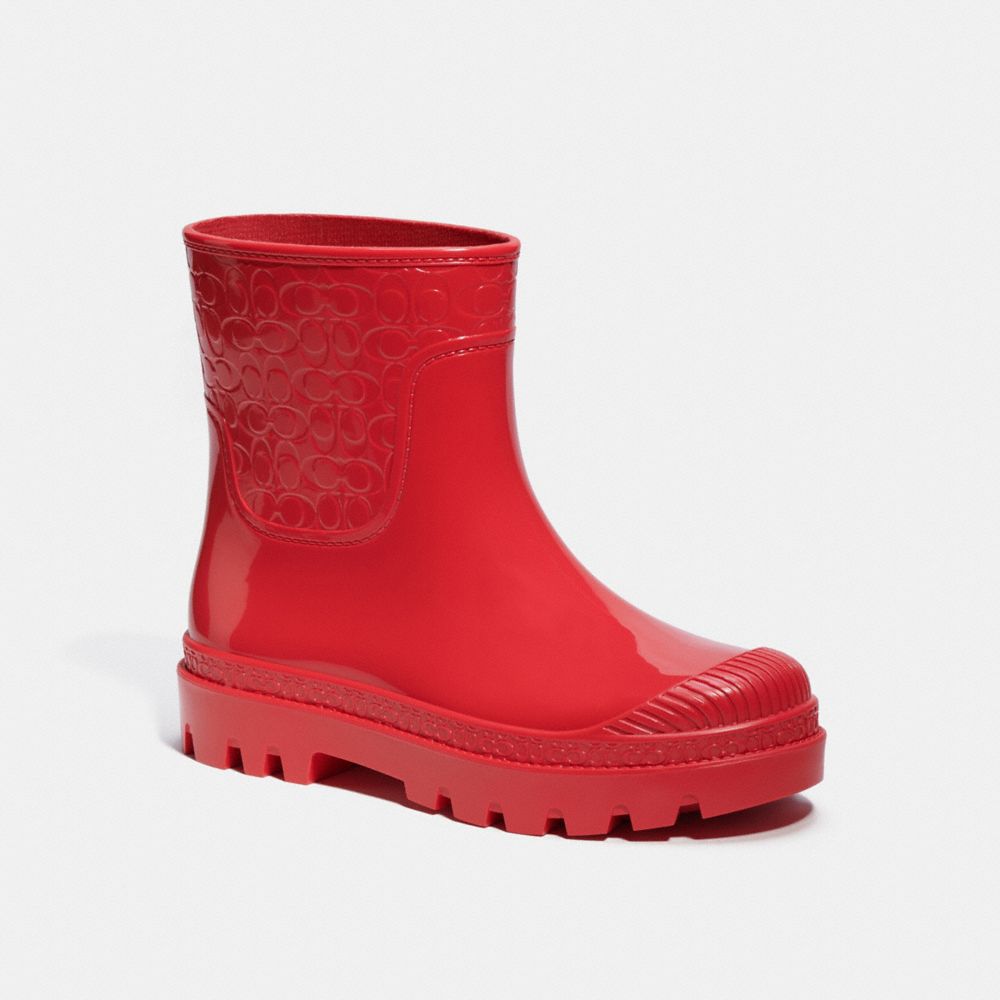 COACH CE856 Millie Rain Bootie Candy Red