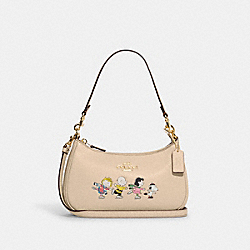 COACH CE861 Coach X Peanuts Teri Shoulder Bag With Snoopy And Friends Motif GOLD/IVORY MULTI